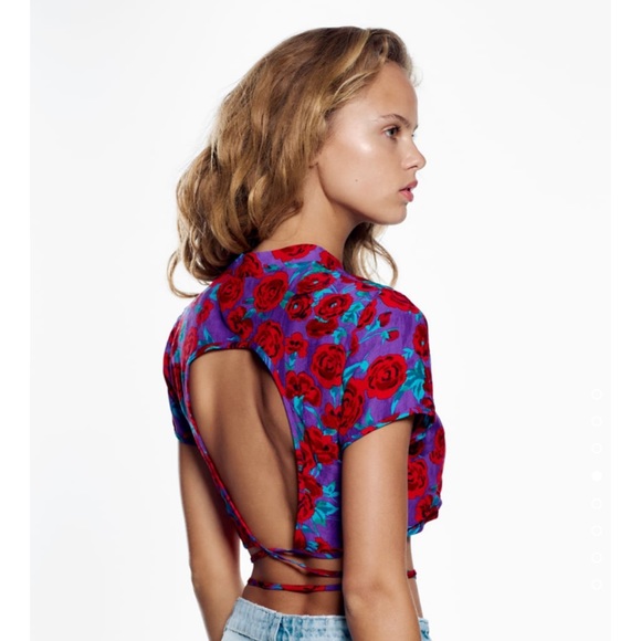 Zara BLOGGERS FAV PRINTED CROP TOP - Picture 7 of 13